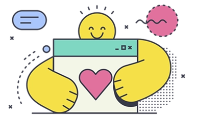 Een illustratie die klantloyaliteit, emotionele steun, positieve relaties en sterke gemeenschapsverbindingen symboliseert door middel van zorg en betrokkenheid.