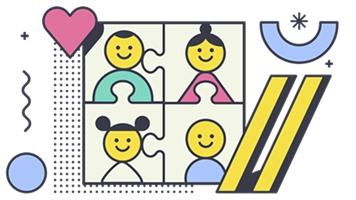Een illustratie die gezinsbanden, teamwork, communicatie, emotionele steun en betekenisvolle relaties over digitale platforms benadrukt.