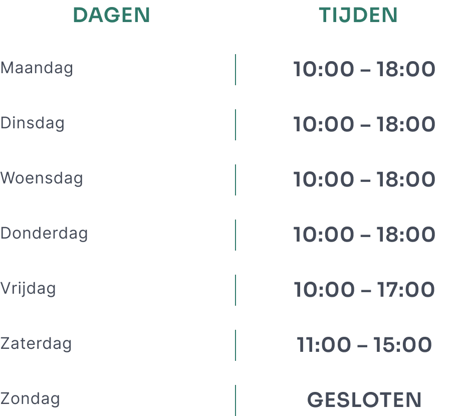Openingstijden